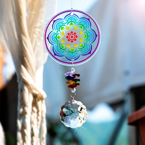 Attrape-soleil en cristal Mandala en verre - Kurious Apprentice