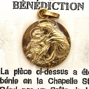 Médaille Sainte Bénite SAINT ANTOINE Doré