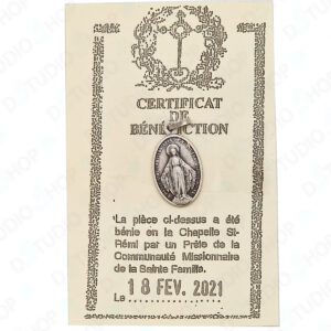 Médaille Sainte Bénie VIERGE MIRACULEUSE argentée