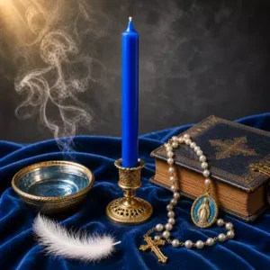 Bougie bleu roi pour justice, sagesse et force
