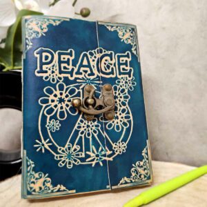 Carnet En Cuir Vert Havre De Paix Avec Verrou