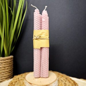 BOUGIES à VOEUX cire d'abeille - Rose