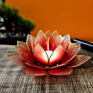 Bougeoir Lotus - Orange Or