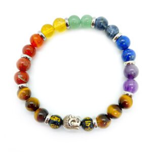 Bracelet 7 Chakras Oeil de tigre - Pierre naturelle