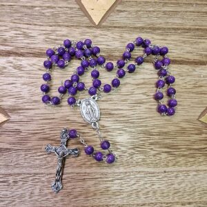 Chapelet Perle Verre Violet