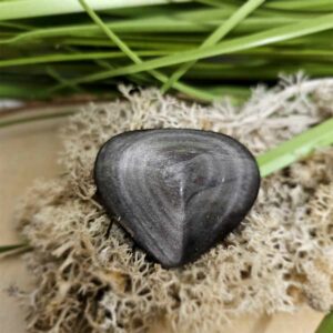 Coeur obsidienne argentée