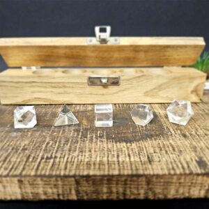 Coffret Solides de Platon Cristal de Roche