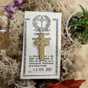 Croix Celtique Bénie Doré Grand Modèle