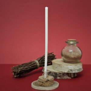 Mini Bougie De Rituel Cire D'Abeille - Blanche