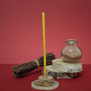 Mini Bougie De Rituel Cire D'Abeille - Miel