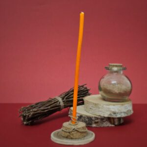 Mini Bougie De Rituel Cire D'Abeille - Orange