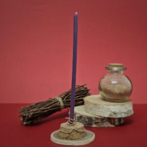 Mini Bougie De Rituel Cire D'Abeille - Violette