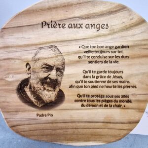 Plateau Padre Pio avec Prière en Teck
