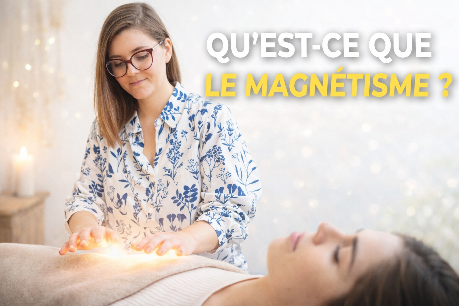 magnetisme-soin-energetique-seance Séance de magnétisme chez Kurious Apprentice : praticienne réalisant un soin énergétique pour rééquilibrer les énergies