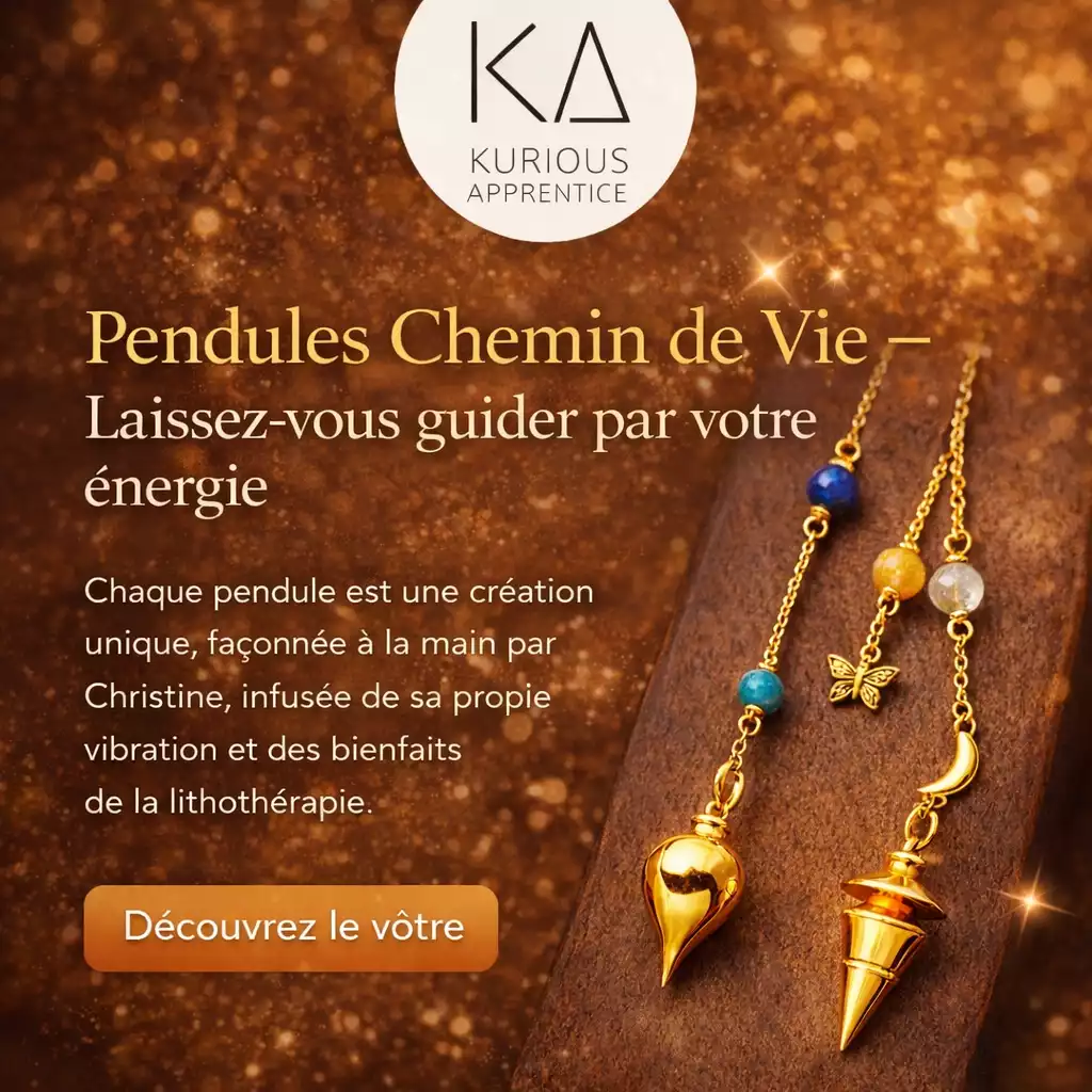 pendule chemin de vie fait main lithothérapie Kurious Apprentice