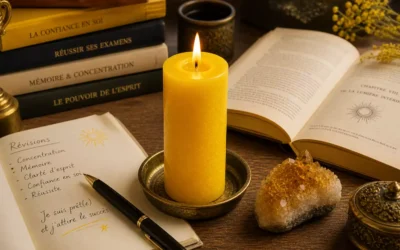 Bougie jaune : réussite, confiance en soi et examens