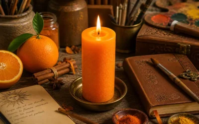 Bougie orange : créativité, énergie et joie de vivre