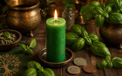 Bougie verte : prospérité, argent et abondance