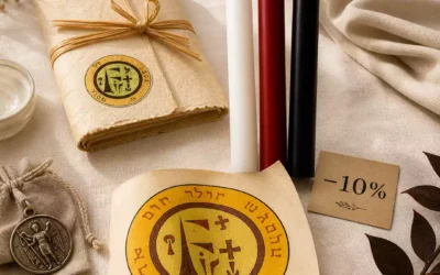 Kit Découverte Magie Blanche — 3 bougies + pentacle de l&rsquo;Archange Michel (Abbé Julio) + livret PDF
