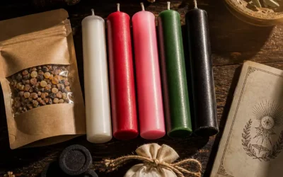 Kit Signature Magie Blanche Débutant — 5 bougies + Encens Trinité + Sel de gemme + Livret PDF 24 pages