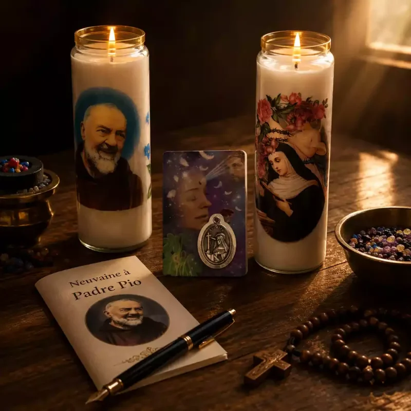 Duo Mai Sacré — Sainte Rita + Padre Pio (édition limitée)