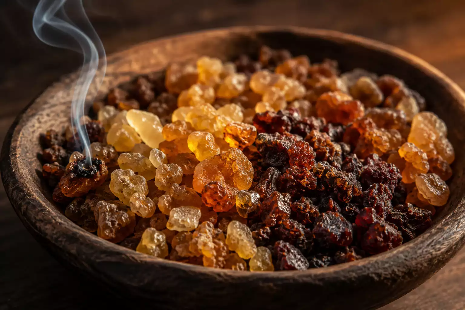 Grains d'encens Trinité : myrrhe, oliban et benjoin en mélange