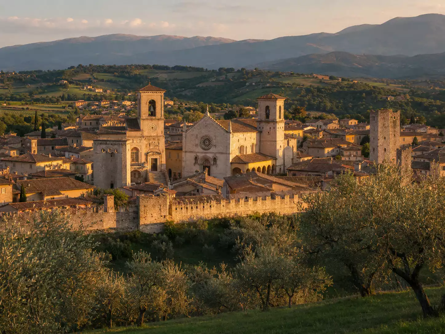 Vue de la basilique Saint-Benoît à Norcia (Nursie) en Ombrie italienne