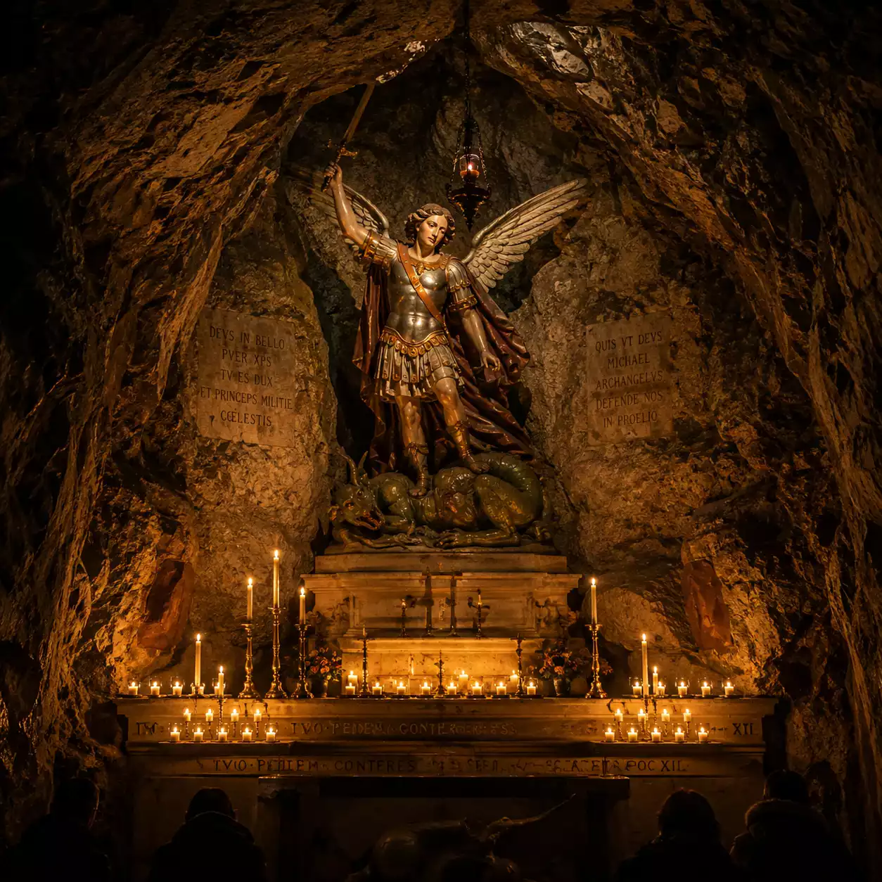Grotte du sanctuaire San Michele Arcangelo au Mont Gargano — apparition de 490