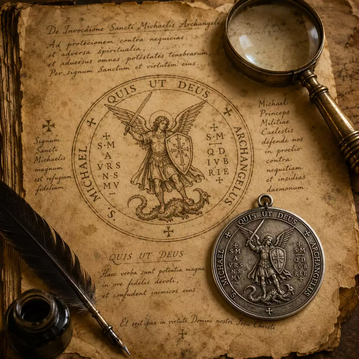 Manuscrit ancien du pentacle de saint Michel — Clavicules et Abbé Julio